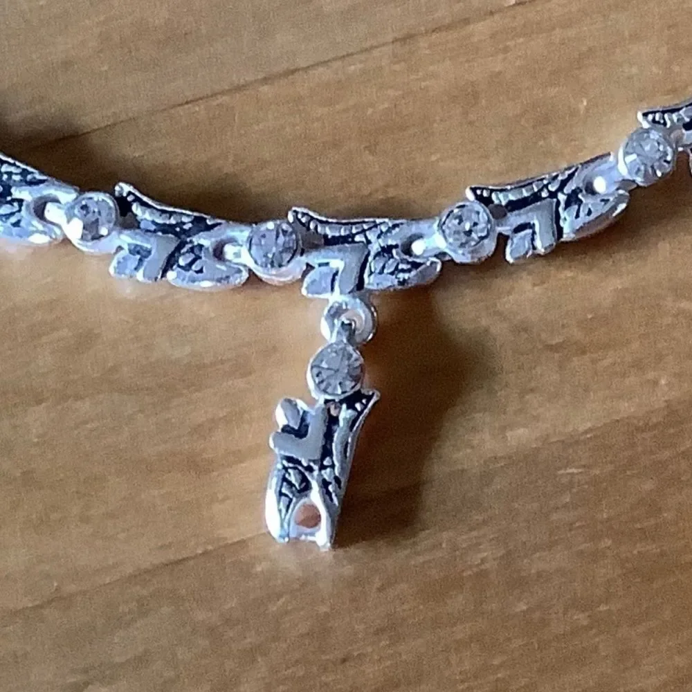 𝅺sterling SILVER 925 WHITE ZIRCON NECKLACE/BRACELET WOMAN SET​